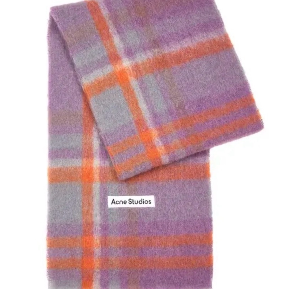 Acne Studios Vibrant Purple and Orange Scarf vanna tartan